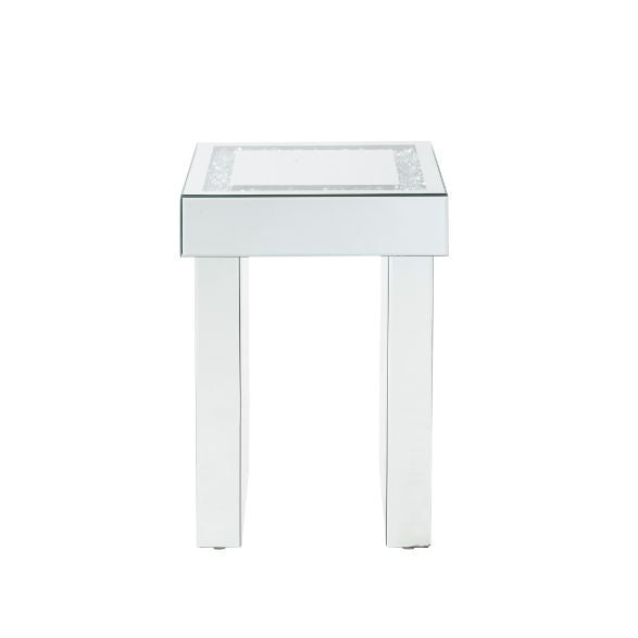 ACME 84702 Noralie End Table, Mirrored & Faux Diamonds
