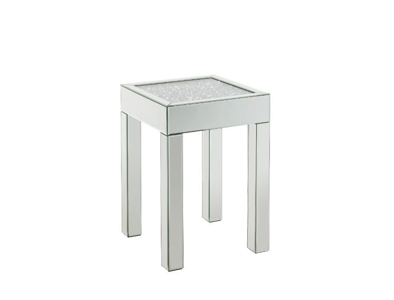 ACME 84707 Noralie End Table, Mirrored & Faux Diamonds