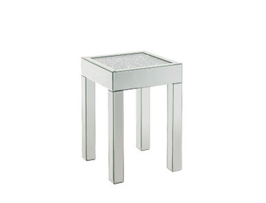 ACME 84707 Noralie End Table, Mirrored & Faux Diamonds