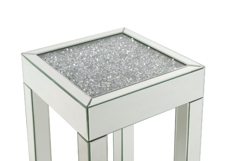 ACME 84707 Noralie End Table, Mirrored & Faux Diamonds