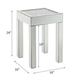 ACME 84707 Noralie End Table, Mirrored & Faux Diamonds