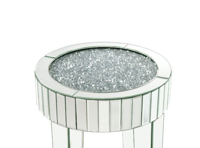 ACME 84712 Ornat End Table, Mirrored & Faux Diamonds