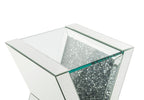 ACME 84727 Noralie End Table, Clear Glass, Mirrored & Faux Diamonds