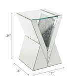 ACME 84727 Noralie End Table, Clear Glass, Mirrored & Faux Diamonds