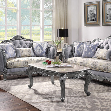ACME 85345 Ariadne Coffee Table, Marble & Platinum