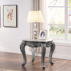 ACME 85347 Ariadne End Table, Marble & Platinum
