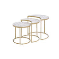 ACME 85390 Anpay 3 Piece Pack Nesting Tables, Faux Marble & Gold