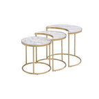 ACME 85390 Anpay 3 Piece Pack Nesting Tables, Faux Marble & Gold