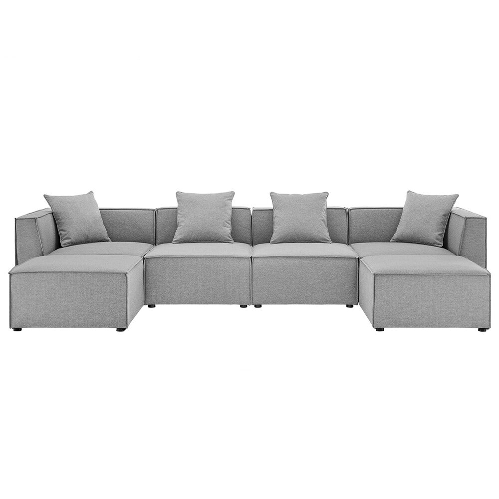 Modway EEI-4383 Saybrook 6-Piece Outdoor Patio Upholstered Sectional Sofa