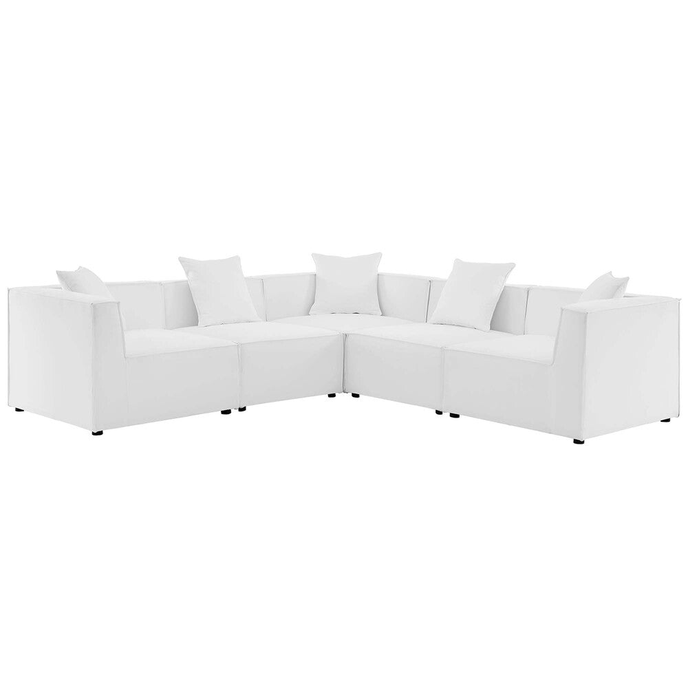Modway EEI-4384 Saybrook 5-Piece Outdoor Patio Upholstered Sectional Sofa
