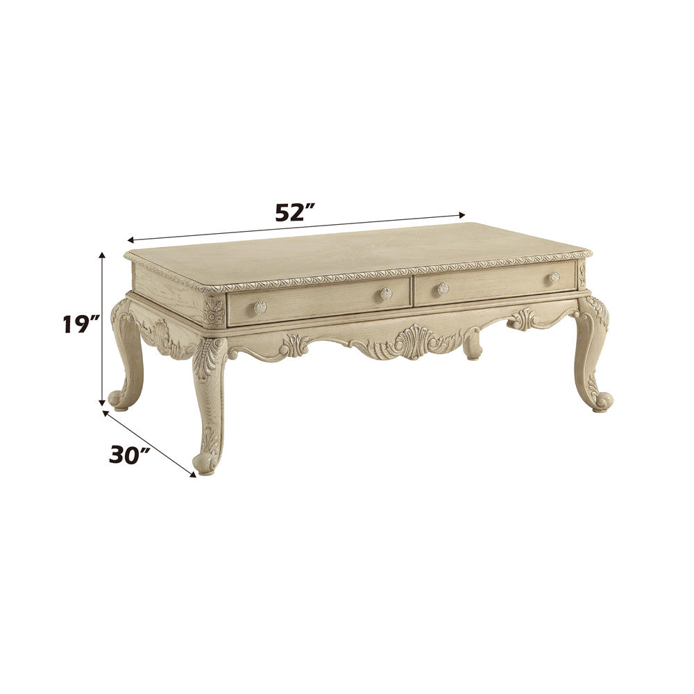 ACME 86020 Ragenardus Coffee Table, Antique White