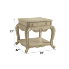 ACME 86022 Ragenardus End Table, Antique White