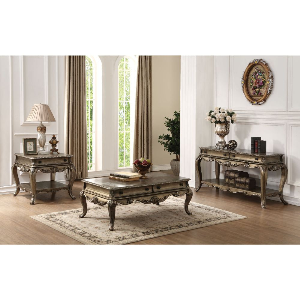 ACME 86032 Ragenardus End Table, Vintage Oak