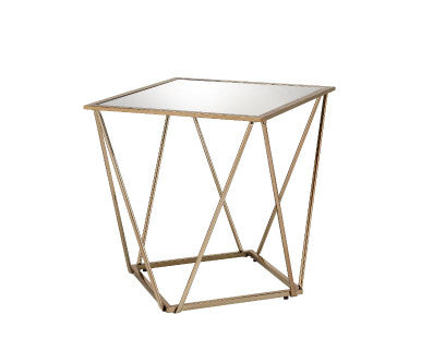 ACME 86057 Fogya End Table, Mirrored & Champagne Gold Finish