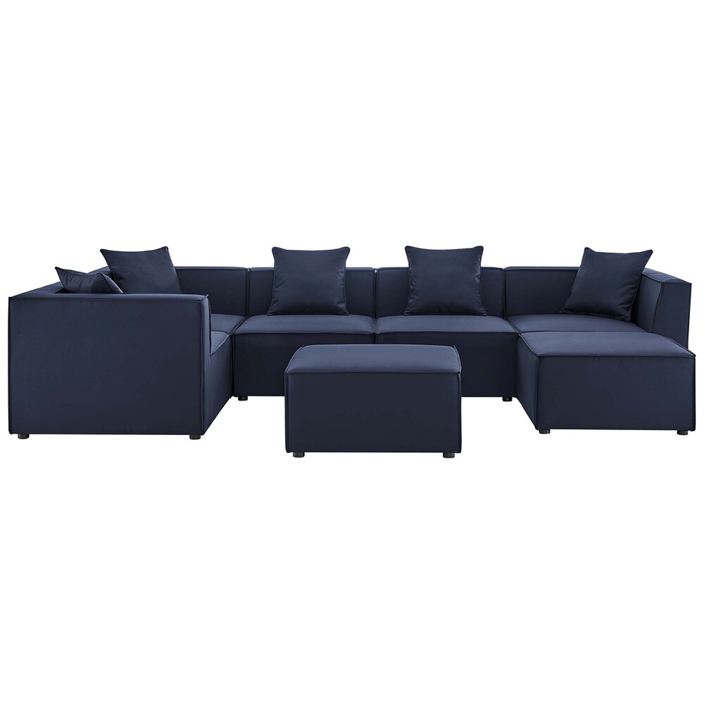 Modway EEI-4387 Saybrook 7-Piece Outdoor Patio Upholstered Sectional Sofa