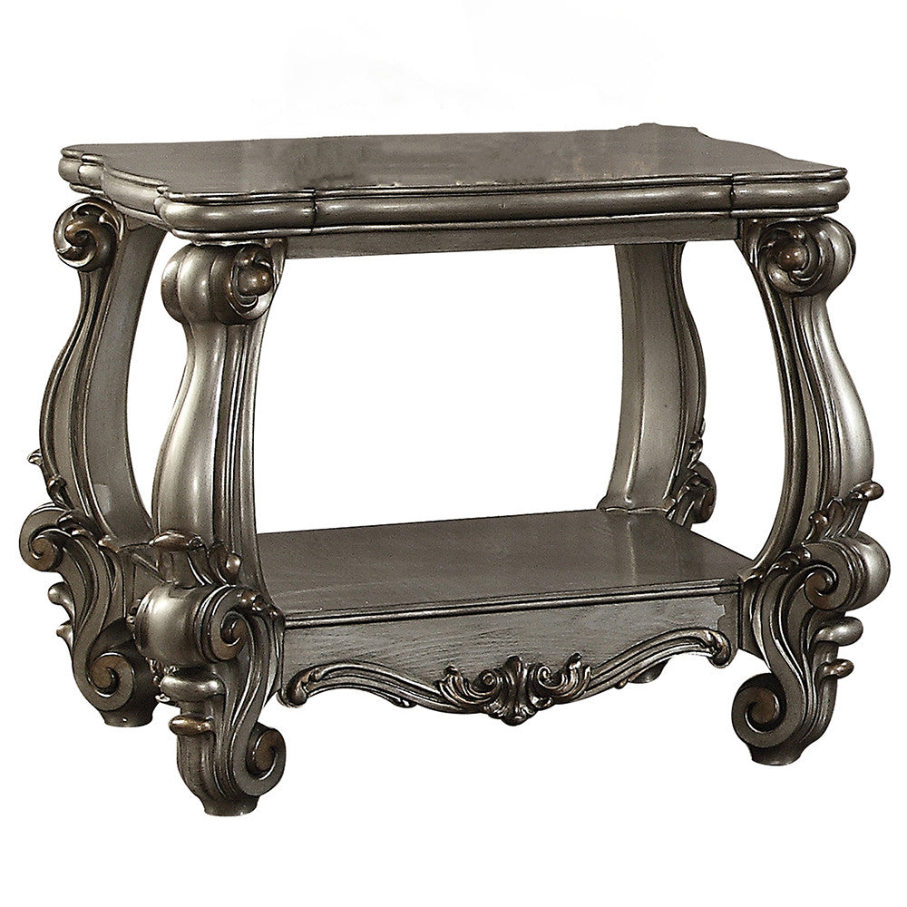 ACME 86822 Versailles End Table, Antique Platinum  1