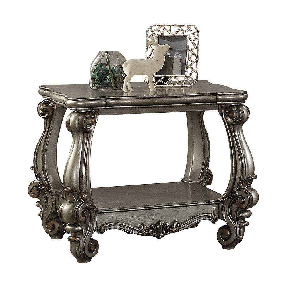 ACME 86822 Versailles End Table, Antique Platinum  2