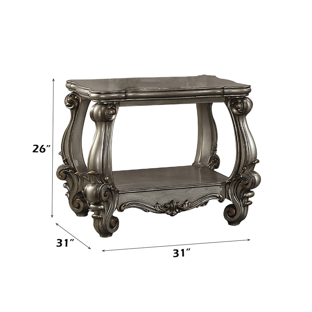 ACME 86822 Versailles End Table, Antique Platinum  5