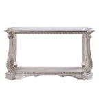 ACME 86933 Northville Sofa Table, Antique Silver & Clear Glass