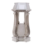 ACME 86933 Northville Sofa Table, Antique Silver & Clear Glass