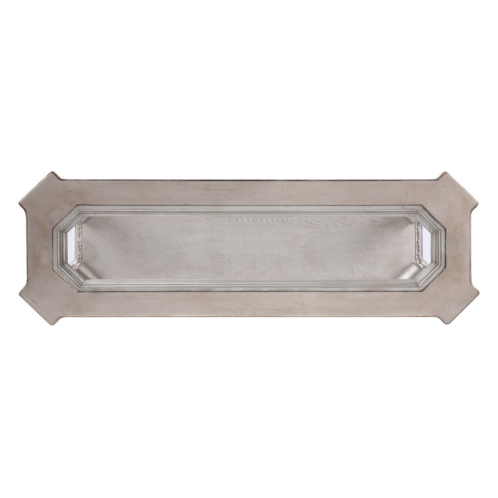 ACME 86933 Northville Sofa Table, Antique Silver & Clear Glass