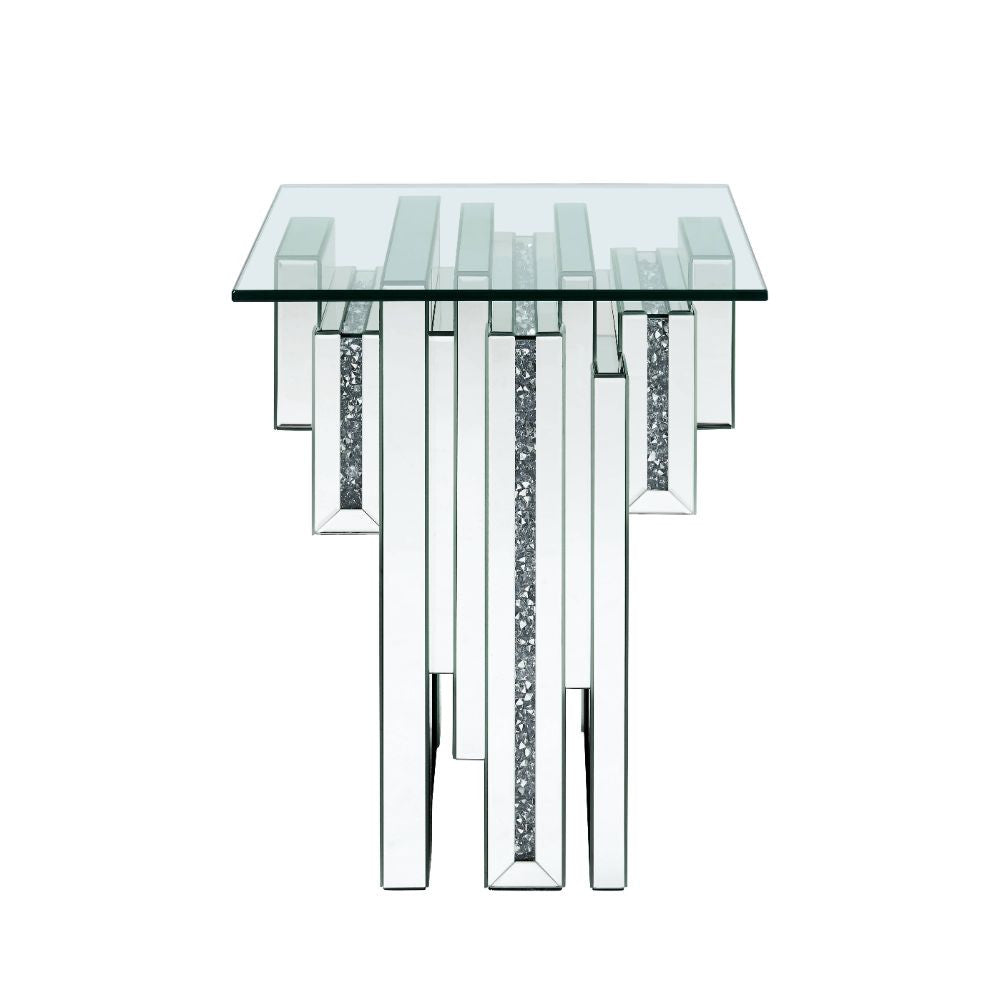 ACME 88002 Noralie End Table, Mirrored & Faux Diamonds