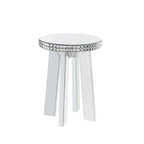 ACME 88012 Lotus End Table, Mirrored & Faux Crystals
