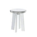ACME 88012 Lotus End Table, Mirrored & Faux Crystals
