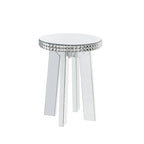 ACME 88012 Lotus End Table, Mirrored & Faux Crystals