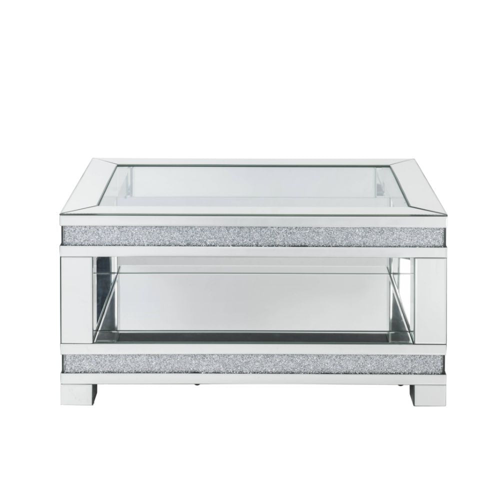 ACME 88020 Noralie Coffee Table, Mirrored & Faux Diamonds