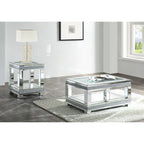 ACME 88020 Noralie Coffee Table, Mirrored & Faux Diamonds