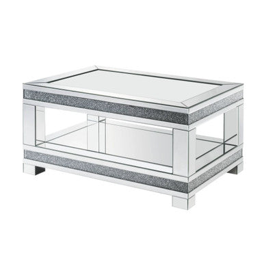 ACME 88020 Noralie Coffee Table, Mirrored & Faux Diamonds