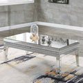 ACME 88050 Lotus Coffee Table, Mirrored & Faux Crystals Inlay