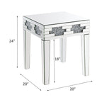 ACME 88057 Noralie End Table, Mirrored & Faux Stones