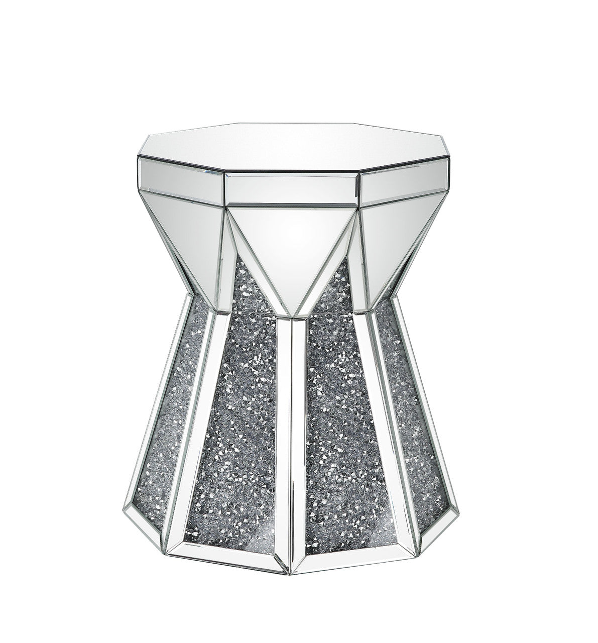 ACME 88062 Noralie End Table, Mirrored & Faux Diamonds