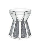 ACME 88062 Noralie End Table, Mirrored & Faux Diamonds