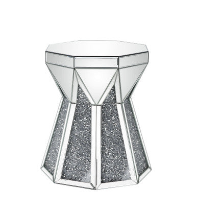 ACME 88062 Noralie End Table, Mirrored & Faux Diamonds