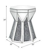 ACME 88062 Noralie End Table, Mirrored & Faux Diamonds