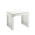 ACME 88065 Nysa Accent Table, Mirrored & Faux Crystals Inlay
