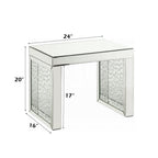 ACME 88065 Nysa Accent Table, Mirrored & Faux Crystals Inlay