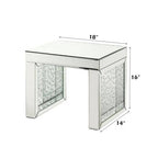 ACME 88066 Nysa Accent Table, Mirrored & Faux Crystals Inlay