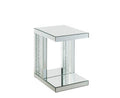 ACME 88067 Nysa Accent Table, Mirrored & Faux Crystals Inlay