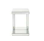 ACME 88067 Nysa Accent Table, Mirrored & Faux Crystals Inlay