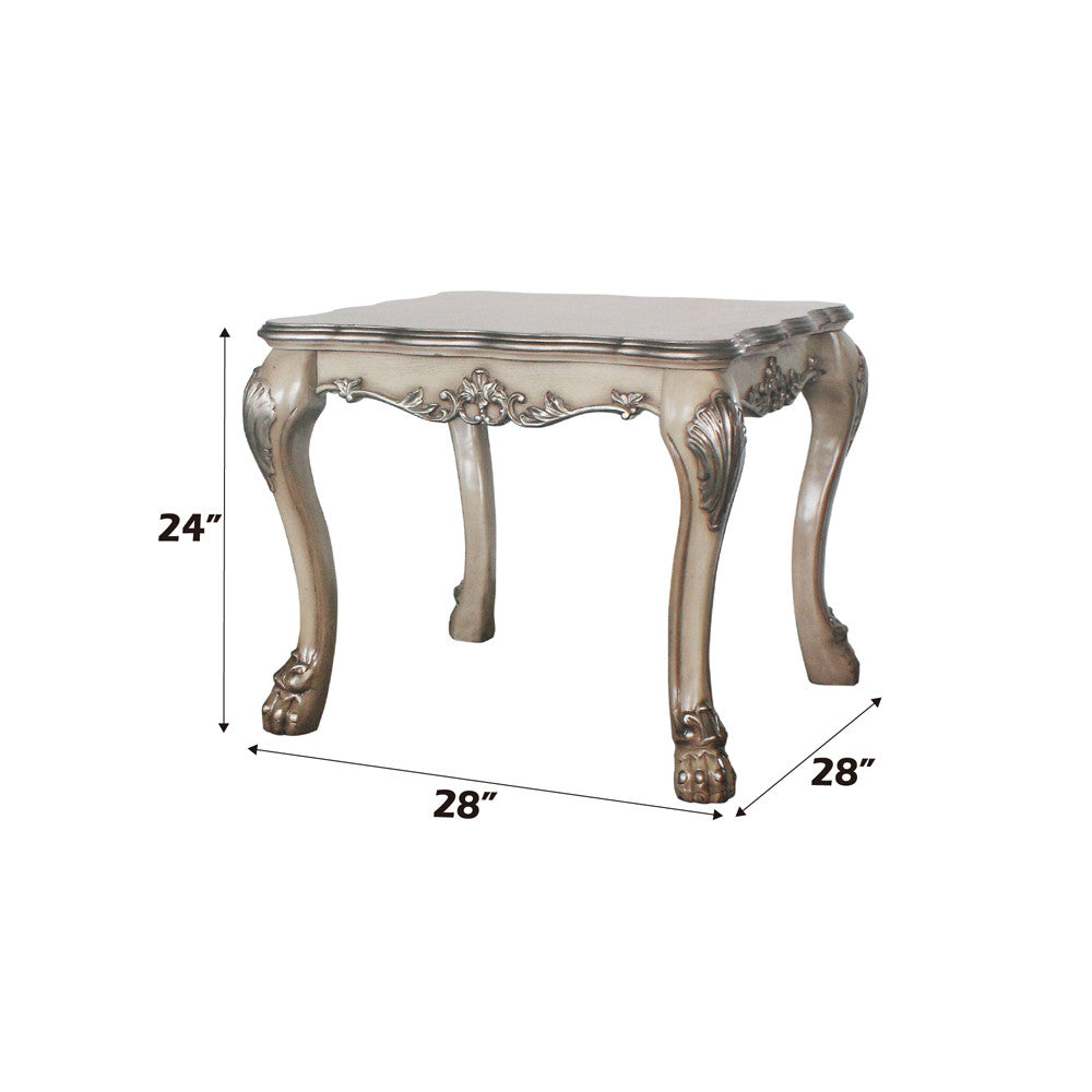 ACME 88172 Dresden End table, Vintage Bone White
