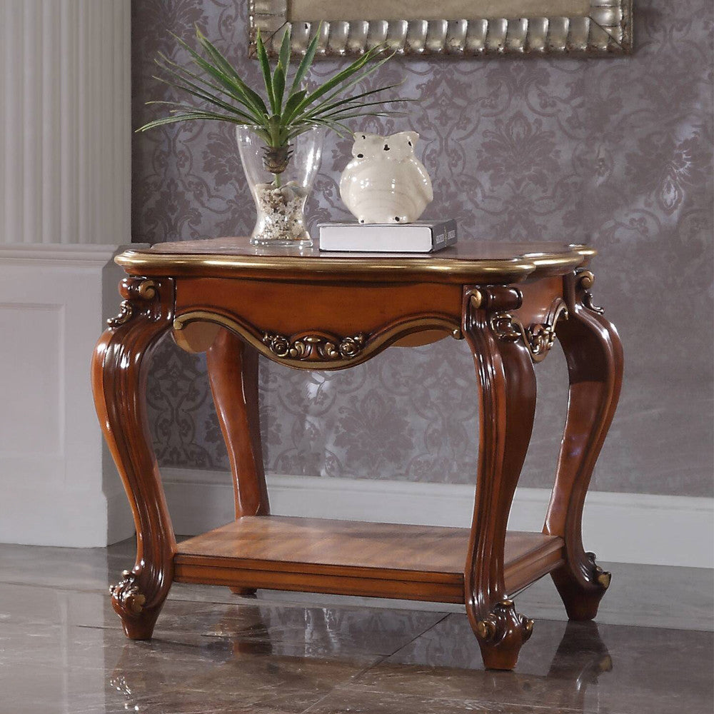 ACME 88222 Picardy End Table, Vintage Cherry Oak
