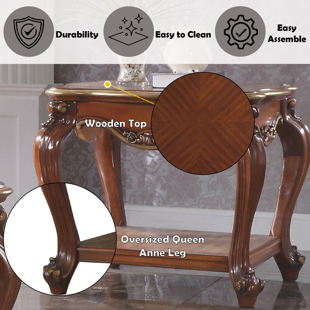 ACME 88222 Picardy End Table, Vintage Cherry Oak