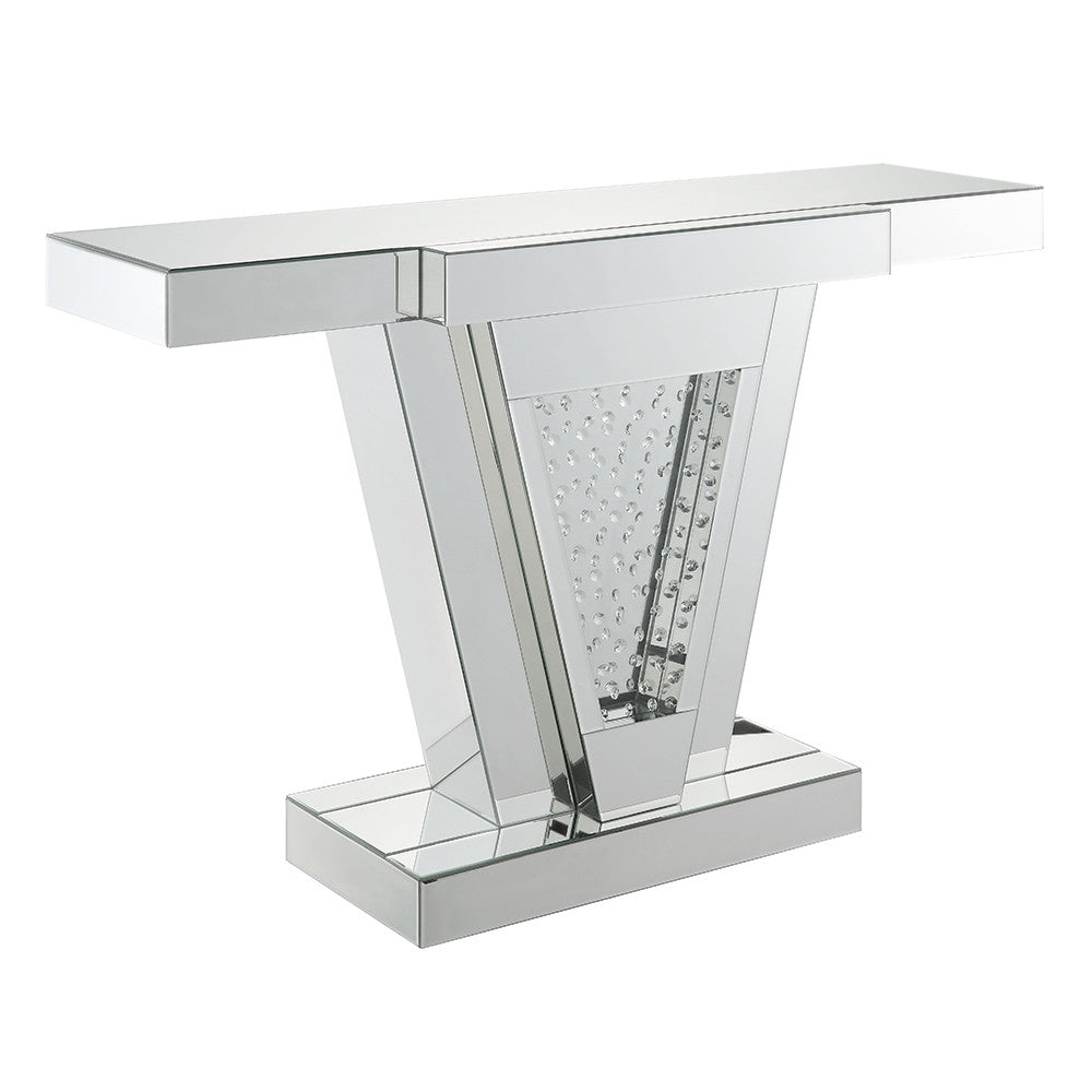 ACME 90064 Nysa Console Table, Mirrored & Faux Crystals (1Set/2Ctn)