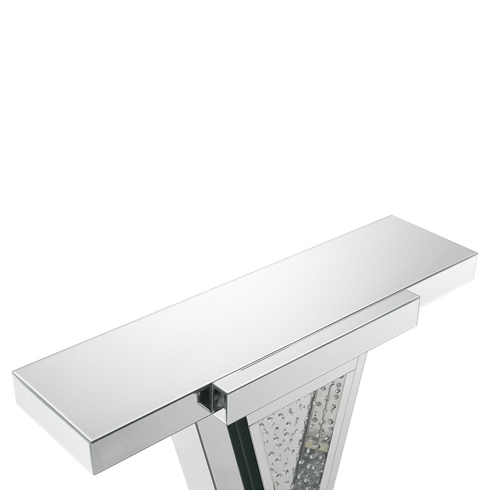 ACME 90064 Nysa Console Table, Mirrored & Faux Crystals (1Set/2Ctn)
