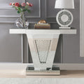 ACME 90064 Nysa Console Table, Mirrored & Faux Crystals (1Set/2Ctn)