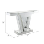ACME 90064 Nysa Console Table, Mirrored & Faux Crystals (1Set/2Ctn)